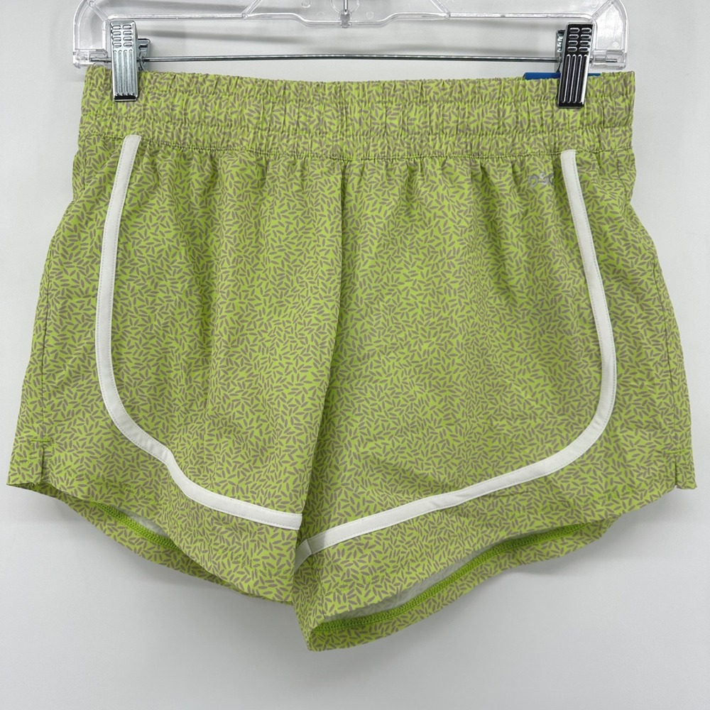 DSG Girls Stride Printed Running Shorts Lime Green Grey DAG14108PBPRT Size M